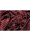 Атласная вискоза плательная в горошек Бордовая CVC H21/4 i70 21112576