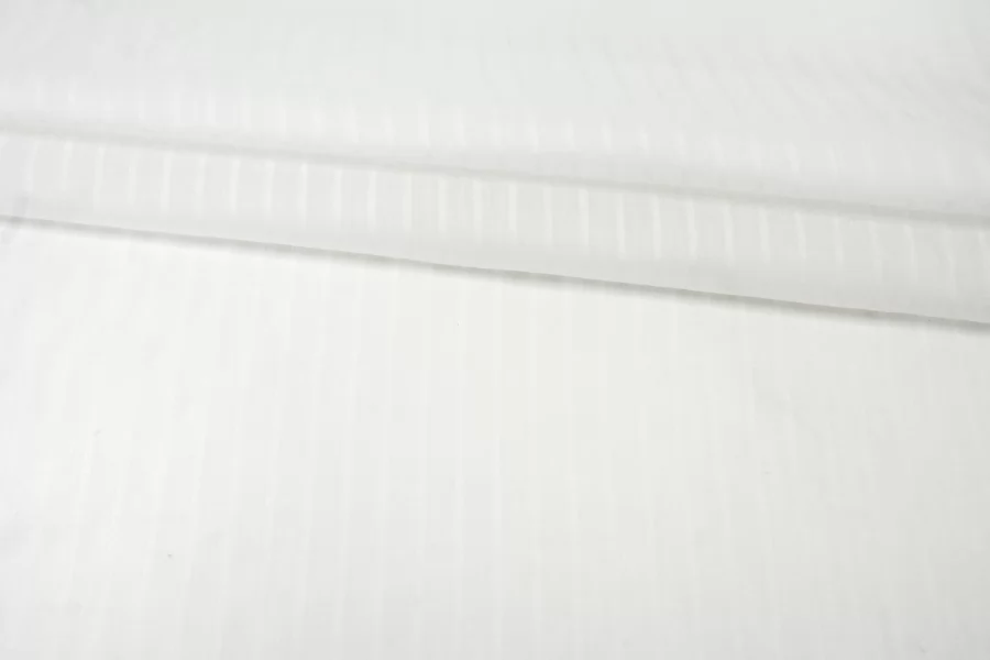 Батист хлопок с шёлком жаккардовый в полоску Белый CVC H F30 21112583