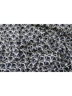 Атласная вискоза плательная Орнамент сине-молочный SMF H21/2 G30 15052507
