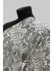 Крепдешин шёлковый Max Mara Молочно-чёрный цветочный орнамент MM H31 N40 14042515