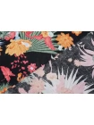 Лён с хлопком рубашечно-плательный MAX MARA Цветы на чёрном MM Н16 G50 14042555