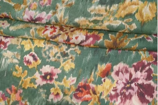 Креповая вискоза Max Mara Цветы на зеленом MM H21/5 I50 16042521