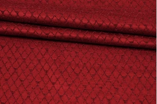 Купра плательная жаккардовая MAX MARA Бордовые ромбы MM H24 O70 1102521