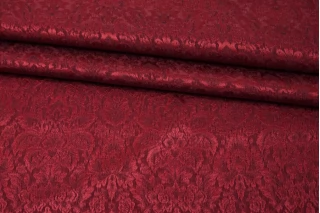 Купра с вискозой плательно-блузочая жаккардовая MAX MARA Бордовая MM H24 O70 1102524