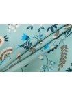 Вискоза твиловая плательно-блузочная MAX MARA Цветы на мятно-голубом MM H21/10 I40 1102526