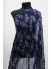 Шифон шёлковый MAX MARA Птицы на тёмно-синем MM H28/1 N50 1102502