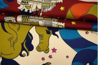 Шёлковый твил ЦЕНА ЗА КУПОН 88 см MAX MARA Морские коньки MM H31 N30 1102507