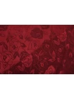 Купра плательная жаккардовая MAX MARA Бордовые цветы MM H24 O70  1102516