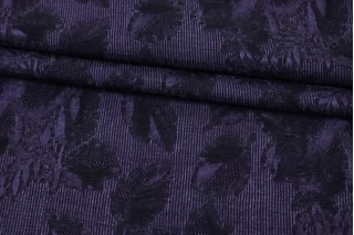 Купра плательная жаккардовая MAX MARA Цветы чёрно-фиолетовые MM H24 O70 1102523