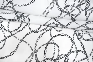 Вискоза креповая плательно-блузочная MAX MARA Цепи на белом MM Н21/1 i10 1102532