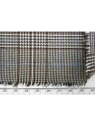 Костюмная поливискоза в клетку и гусиную лапку MAX MARA Чёрно-белая с коричневым и голубым MM H64 G50 1102542
