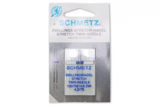SCHMETZ Иглы двойные стрейч "ZWILLINGS-STRETCH-NADEL" №75/4.0 130/705H-S ZWI , 1шт 21092510