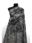 Шифон шёлковый MAX MARA Абстракция серо-чёрно-красная MM H28/1 N40 30092550