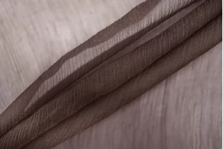 Крешированный шифон шелковый MAX MARA Дымчато-шоколадный H28/2 O10 30092558