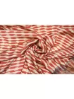 Атлас шелковый Max Mara Купон Абстракция красно-бежевая с цветами H00 EE11 30092559