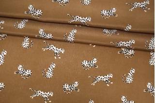 Крепдешин шёлковый Max Mara Гепарды на карамельном MM H31 O60 30092574