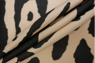 ОТРЕЗ 0,55 М ДЕФЕКТ Шёлковый твил MAX MARA Леопард на бежевом MM (ДФ9) 30092577-1