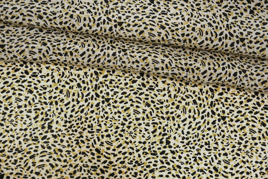 Крепдешин шелковый MAX MARA В крапинку чёрно-горчичный MM H28/1 N40 30092579