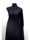 Атлас шёлковый MAX MARA Цветы чёрные на тёмно-синем MM H31 N30 30092582