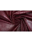 ОТРЕЗ 0,75 М Фактурная экокожа крокодил на утеплённом трикотаже MAX MARA марсала MM (32)  3102527-1