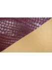 ОТРЕЗ 0,75 М Фактурная экокожа крокодил на утеплённом трикотаже MAX MARA марсала MM (32)  3102527-1