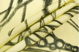 Хлопок костюмно-плательный сатиновый MAX MARA Цветы на лимонном H00 FF44 3102546