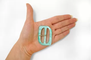 Пряжка пластик бирюзовая перламутровая 35х50 мм (YY-2) 25112533