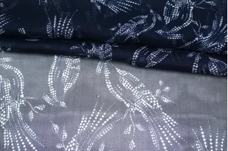 Шифон шёлковый MAX MARA Птицы на тёмно-синем MM H28/1 N50 1102502