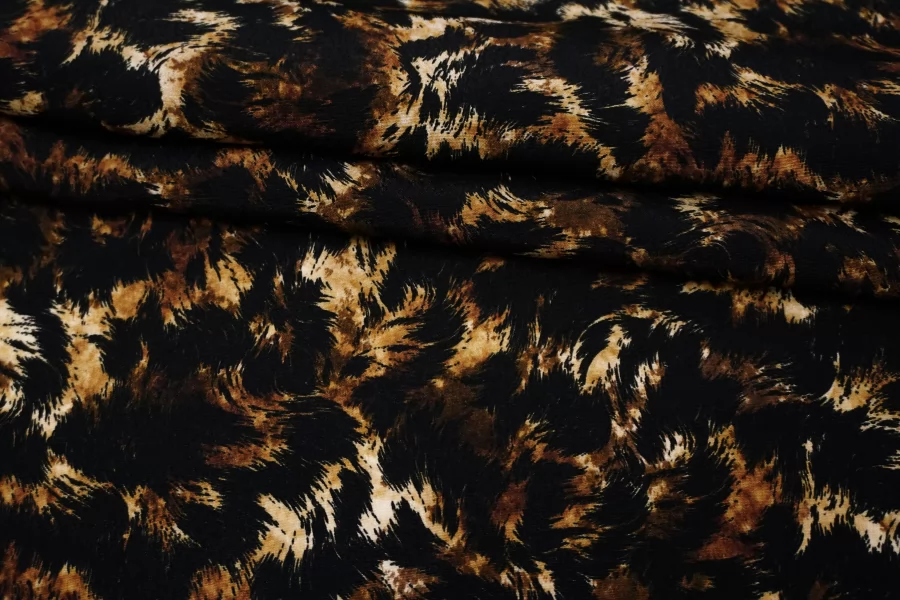 Креповая вискоза MAX MARA Под мех чёрно-коричневый ММ H21/8 i60 1102512