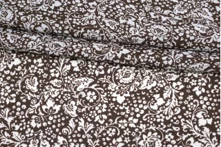 Креповая вискоза плательно-блузочная MAX MARA Орнамент бело-коричневый ММ H21/8 i30 1102513