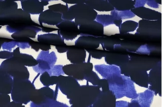 Сатин плательно-блузочный MAX MARA Цветочная абстракция синяя MM H21/2 I50 1102514