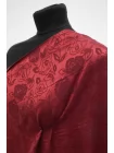 Купра плательная жаккардовая MAX MARA Бордовые цветы MM H24 O70  1102516