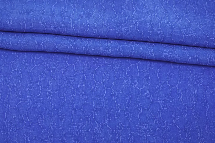 Купра плательно-блузочая жаккардовая MAX MARA Синяя MM H24 O70 1102517