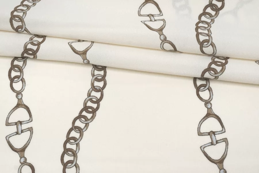 Вискоза креповая MAX MARA Цепи на молочном MM H21/1 i10 1102520