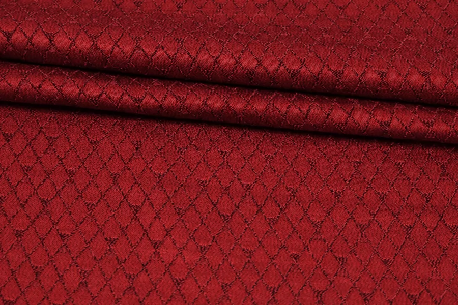 Купра плательная жаккардовая MAX MARA Бордовые ромбы MM H24 O70 1102521