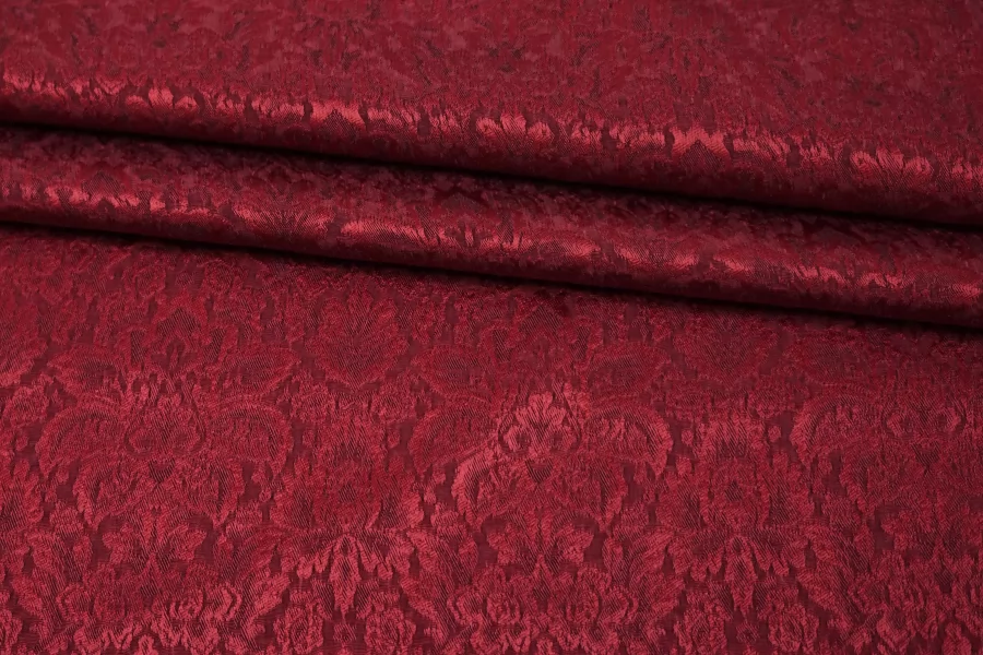 Купра с вискозой плательно-блузочая жаккардовая MAX MARA Бордовая MM H24 O70 1102524