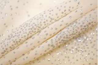 Шифон вискозный с блёстками MAX MARA Экрю MM H00 EE10 1102531