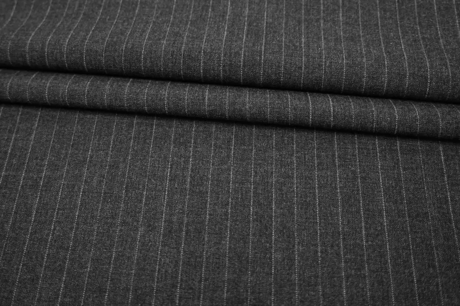 Костюмная поливискоза би-стрейч MAX MARA Серая в полоску MM H64 G50 1102544