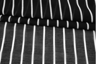 Батист хлопок с шёлком MAX MARA Чёрно-белый в полоску MM H2/3 N50 30092528