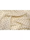 Крепдешин шелковый MAX MARA Чёрный горошек на светло-бежевом MM H31 N50 30092529