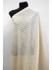 Крепдешин шелковый MAX MARA Чёрный горошек на светло-бежевом MM H31 N50 30092529