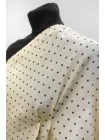 Крепдешин шелковый MAX MARA Чёрный горошек на светло-бежевом MM H31 N50 30092529