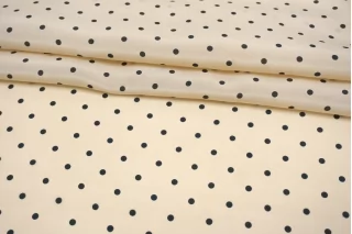 Крепдешин шелковый MAX MARA Чёрный горошек на светло-бежевом MM H31 N50 30092529