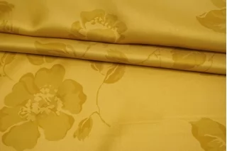 Шёлковый твил двусторонний MAX MARA Цветочный золотисто-горчичный MM H31 O60 30092553