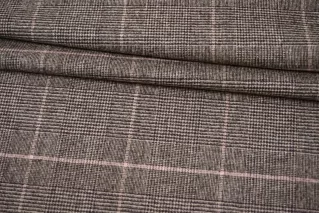 Костюмная фланель-стрейч шерстяная CERRUTI Гленчек бежево-коричневая BL H60/1 FF30 30102505