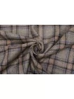 Твид шерстяной со льном и кашемиром CERRUTI Серо-коричневый в клетку BL H60/1 FF30 30102511