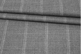 Костюмная шерсть стрейч в полоску Серая BL H59/4 HH60 30102514