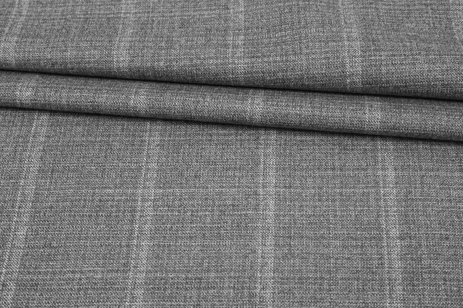 Костюмная шерсть стрейч в полоску Серая BL H59/4 HH60 30102514