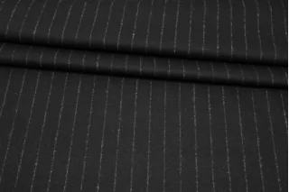 Фланель костюмная шерстяная Чёрная в полоску BL H60/4 jj20 30102515