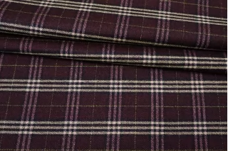 Костюмная шерсть стрейч CERRUTI Клетка Бургунди BL H60/2 FF60 30102521